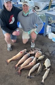 Florida Pompano, Redfish, Sheepshead, Speckled Trout / Spotted Seatrout Fishing in Galveston, Texas