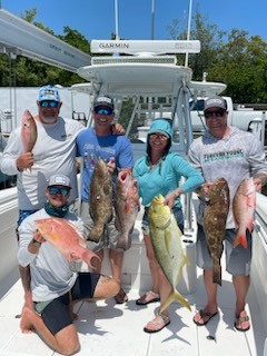 Gag Grouper, Hogfish, Jack Crevalle, Mutton Snapper, Red Grouper Fishing in Islamorada, Florida