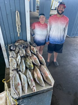 Black Drum, Florida Pompano, Redfish, Sheepshead, Speckled Trout Fishing in Galveston, Texas