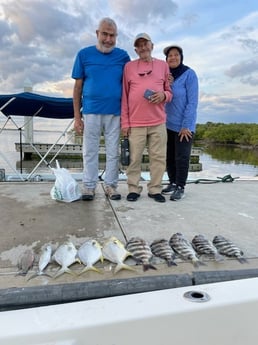 Florida Pompano, Mangrove Snapper, Sheepshead, Spanish Mackerel Fishing in Port Orange, Florida