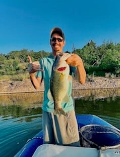 Largemouth Bass fishing in Graford, Texas