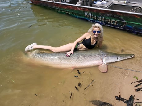 Alligator Gar fishing in Coldspring, Texas
