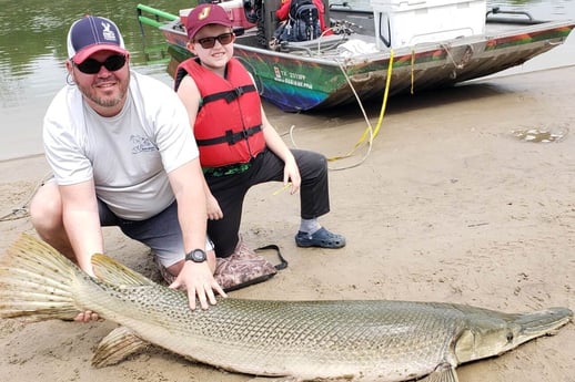 Alligator Gar fishing in Coldspring, Texas