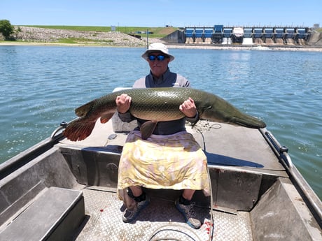 Alligator Gar fishing in Coldspring, Texas