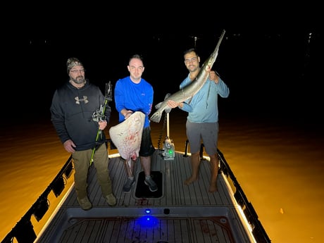 Alligator Gar Fishing in Port Canaveral, Florida, USA