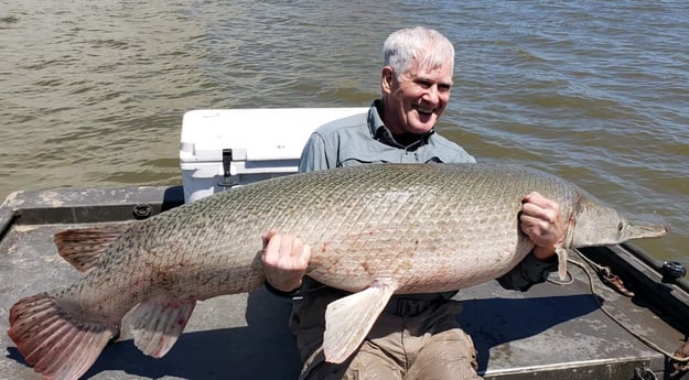Alligator Gar fishing in Coldspring, Texas
