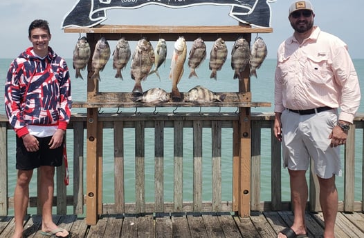 Florida Pompano, Redfish, Sheepshead fishing in Port Isabel, Texas