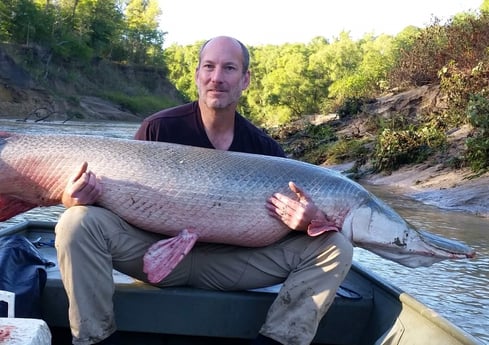 Alligator Gar fishing in Corsicana, Texas