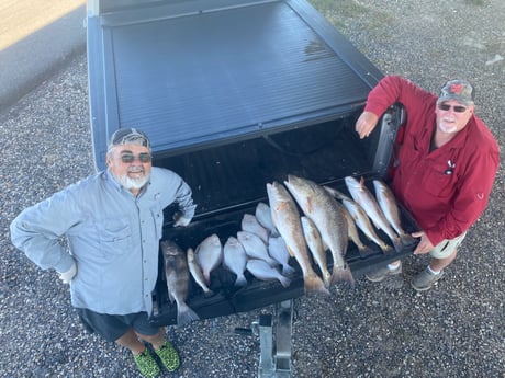 Black Drum, Flounder, Redfish fishing in Port Arthur, Texas, USA