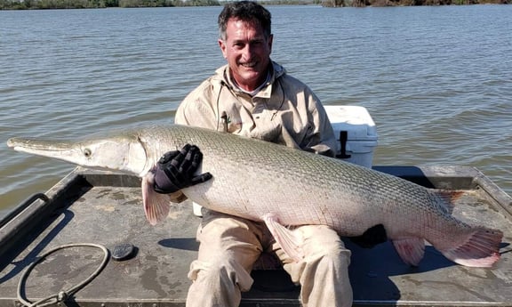 Alligator Gar fishing in Coldspring, Texas