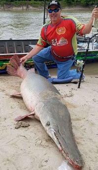 Alligator Gar fishing in Coldspring, Texas
