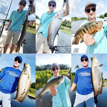 Alligator Gar, Cichlid, Clown Knifefish Fishing in Delray Beach, Florida