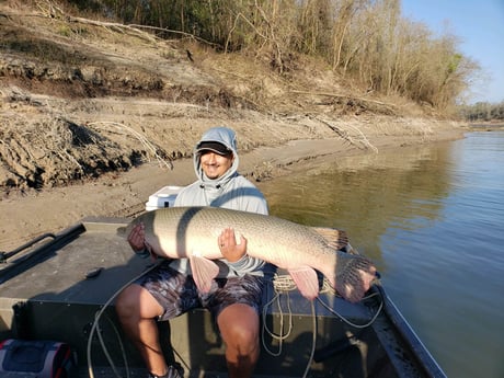 Alligator Gar fishing in Coldspring, Texas