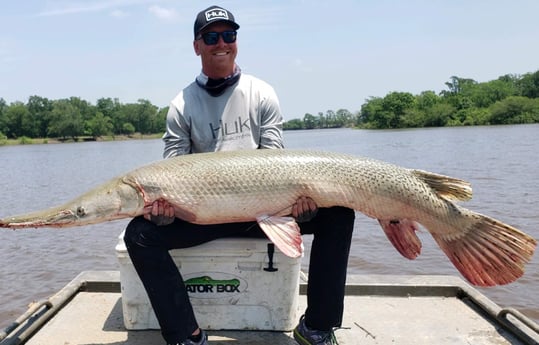 Alligator Gar fishing in Coldspring, Texas