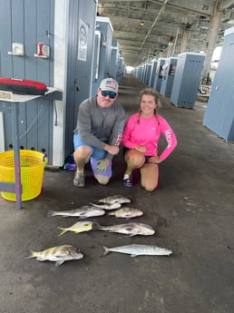 Black Drum, Florida Pompano, Sheepshead, Spanish Mackerel fishing in Galveston, Texas