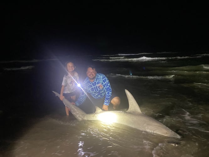 Evening Surf Fishing For Sharks In Corpus Christi