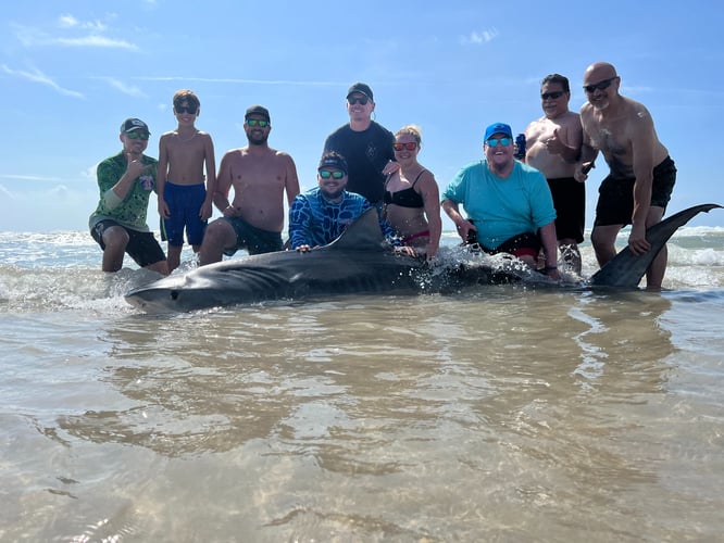 Evening Surf Fishing For Sharks In Corpus Christi