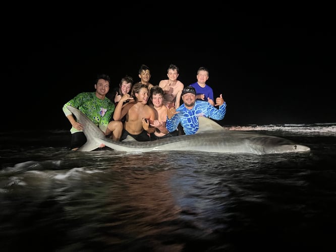 Evening Surf Fishing For Sharks In Corpus Christi