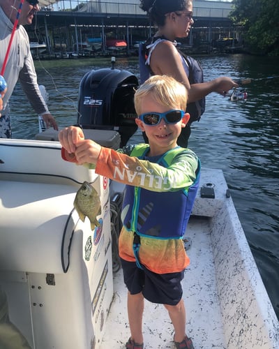 Lake Austin Kid Focused Fishing In Austin