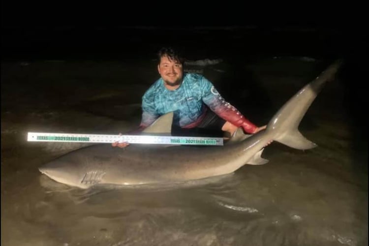 Evening Surf Fishing For Sharks In Corpus Christi