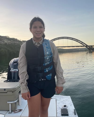 Lake Austin Kid Focused Fishing In Austin