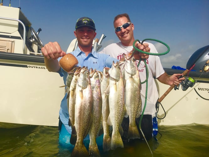 Beach Front Fishing In Galveston, Texas In Galveston