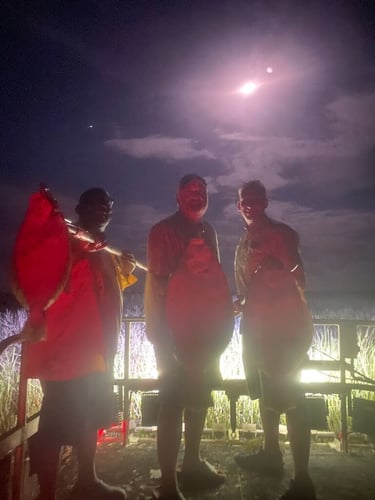 Night Time Flounder Gigging In Port O'Connor