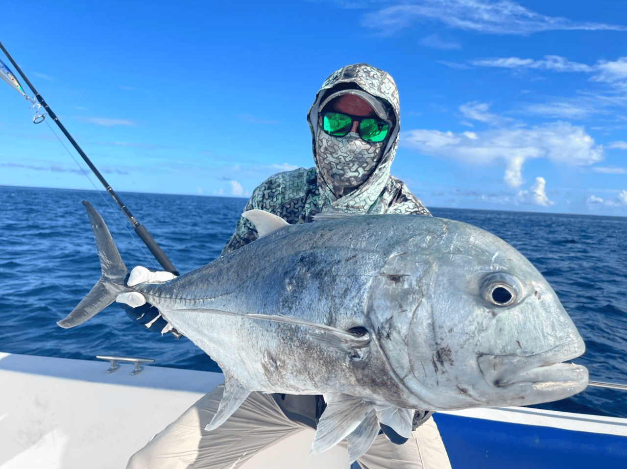 A Giant Trevally caught in The Maldives