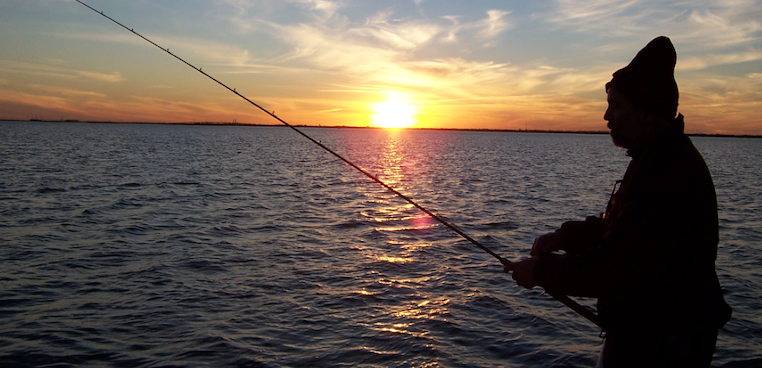 Fishing Near Rockport, Texas At Night