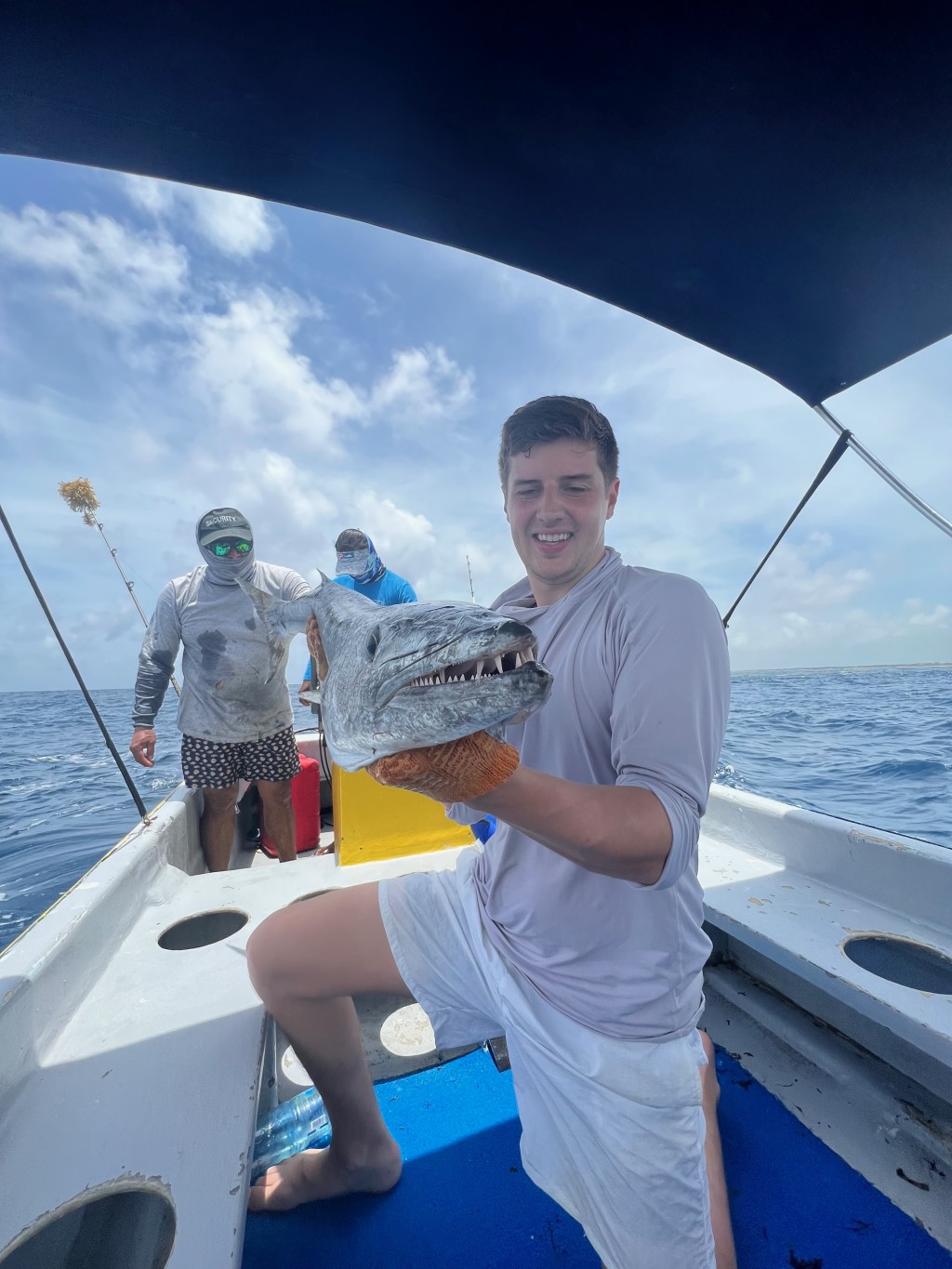 Catching a barracuda in tulum