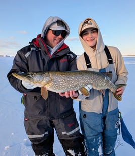Morning Northern Pike Ice Fishing  