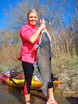 Blue Catfish Fishing in Brazos River, Texas