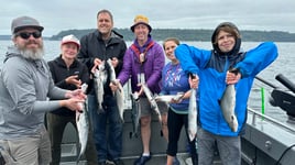 Salmon fishing on beautiful Puget Sound near Seattle