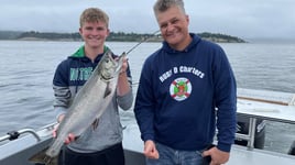 Salmon fishing on beautiful Puget Sound near Seattle