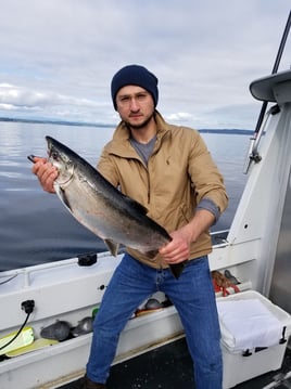 Salmon fishing on beautiful Puget Sound near Seattle