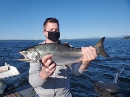 Salmon fishing on beautiful Puget Sound near Seattle