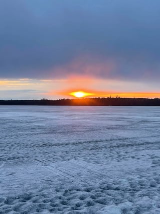 Ice Fishing In North Woods