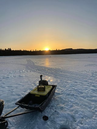Ice Fishing In North Woods