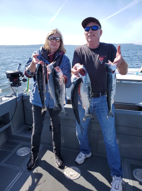 Salmon fishing on beautiful Puget Sound near Seattle