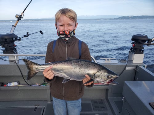 Salmon fishing on beautiful Puget Sound near Seattle