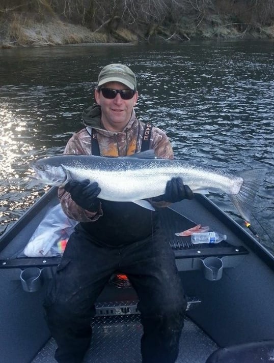 Guide David with a Big Salmon