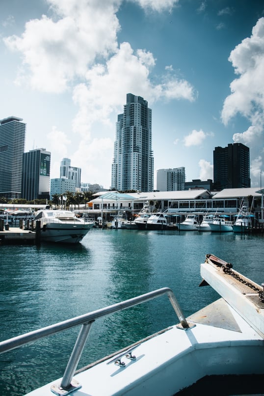 Boating in miami on bachelor party