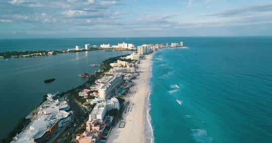 Cancun Mexico drone shot