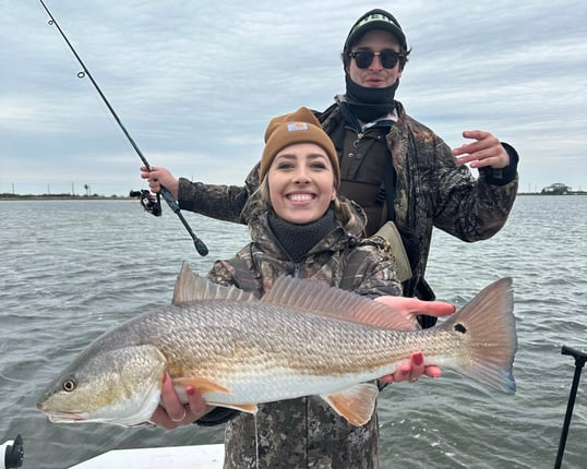 Hannah Holding A Redfish In Rockport Texas