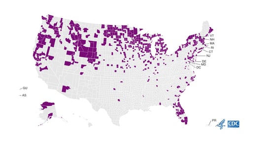 Counties with bird flu