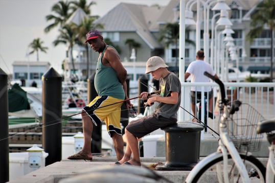 Fishing from dock