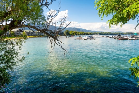 Boats on lake in Idaho