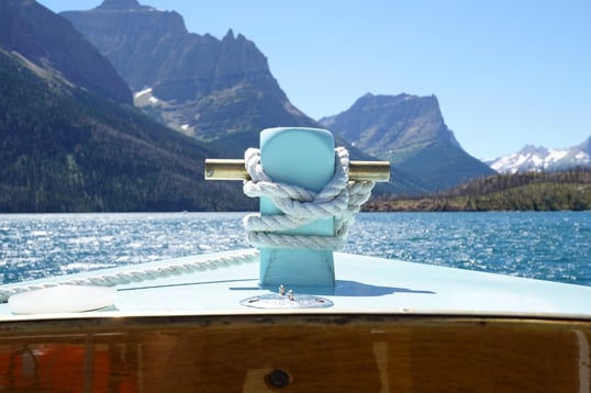Boat on lake in Montana