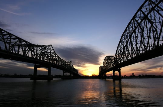 Train Bridge Over Water Morgan City, Louisiana