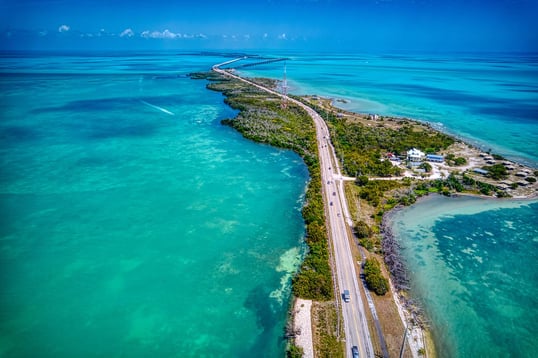 Drone Image of Florida Keys Road